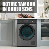 Uscator de Rufe Samus SWDP-817DS | 8kg, Pompa de Caldura, 16 Programe, Clasa E, Antracit