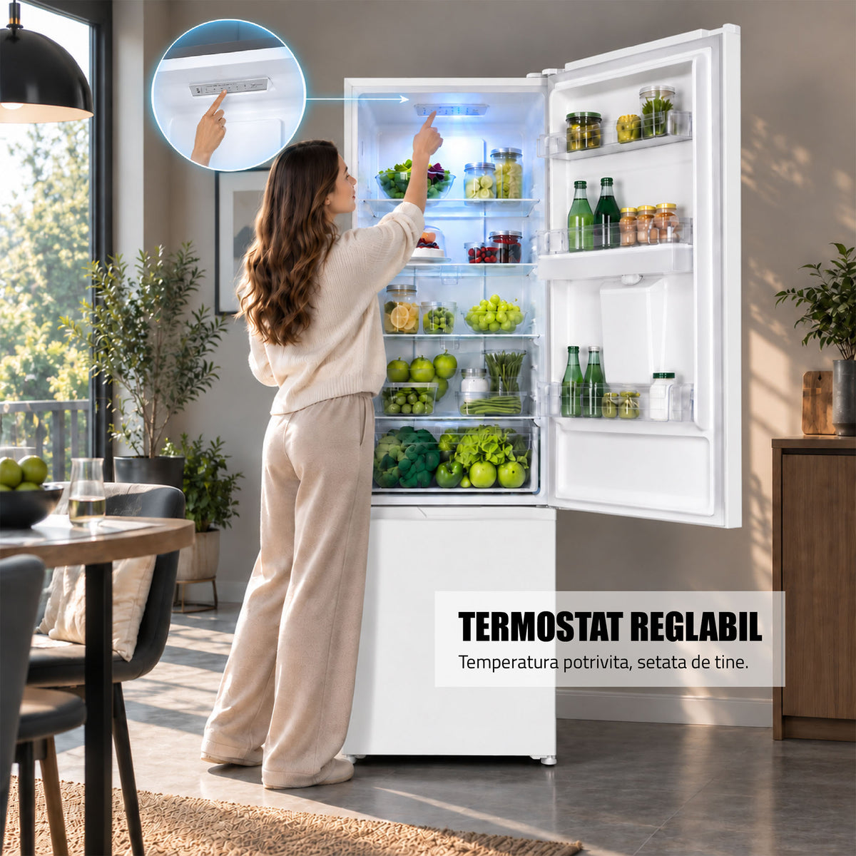 Combina Frigorifica Samus SCW517NFIDE | 324L, No Frost, Clasa E, Inox, 60x65x201cm