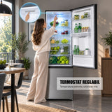 Combina Frigorifica Samus SCX517NFIDE | No Frost, Clasa E, Inox, 62.1x65x205cm