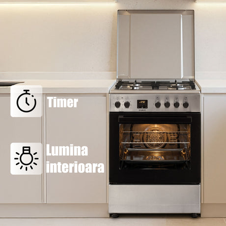 Aragaz Samus SM663AENS1 INOX | 56L, Inox, Inox, 59.8x61x83cm