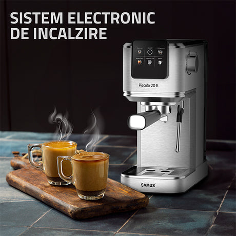 Espressor Manual Samus Piccolo 20 K | 1350W, 1.2L, 20 bari, Inox