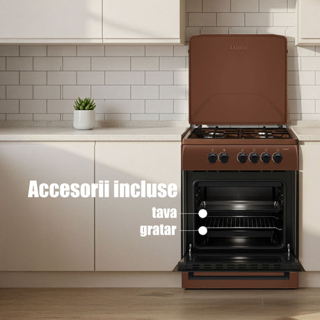Aragaz SamusSM664MBS | 60cm, Timer, 60x63.5x86cm