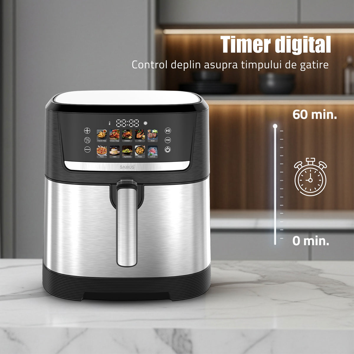 Air Fryer Samus AF8.5-S2000D | 2000W, 8.5L, Digital, Inox