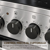 Samus Aragaz Aragaz Samus SM668VME INOX | 60cm, 4 Arzatoare Gaz, Cuptor Electric, 60x60x85cm