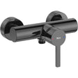 Roca Baterie dus Roca, Gama Naia, cartus ceramic, levier metalic, monocomanda, titanium black, negru