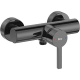 Roca Baterie dus Roca, Gama Naia, cartus ceramic, levier metalic, monocomanda, titanium black, negru
