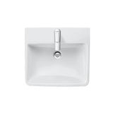 Duravit Lavoar Duravit, WB/FWB 550 mm Duravit No.1 white, w.OF,W.TP,1 TH,underneath glazed, montare pe perete, cu preaplin, gaura pt baterie, smalt pe interior, alb