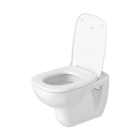 Duravit Vas wc + capac Duravit, Toilet wall mounted D-Code seat and cover, hinges s/steel, suspendat, evacuare orizontala, cu capac (0067310000), alb