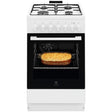 Electrolux Aragaz Electrolux, Mixt, 4 arzatoare , Siguranta plita, Aprindere integrata, Cuptor electric, SteamBake, AirFry, Timer, Grill electric, Clasa A, 50 cm, Alb