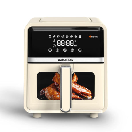 NobelTek SDA Air Fryer Friteuza cu aer NobelTek NAF1400C | 5L, 1400W, 8 programe, Crem