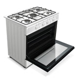 NobeLTek Cooking Aragaz Nobeltek, 60x90cm, plita gaz cu 5 ochiuri(arzator mare triplu), cuptor gaz (102l), aprindere electrica, grill, iluminare cuptor, echipat cu diuze GN, diuze GPL de schimb, alb