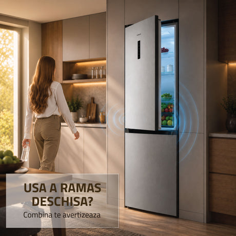Combina Frigorifica Samus SCX540NFIE | No Frost, Clasa E, Inox, 60x68x186cm