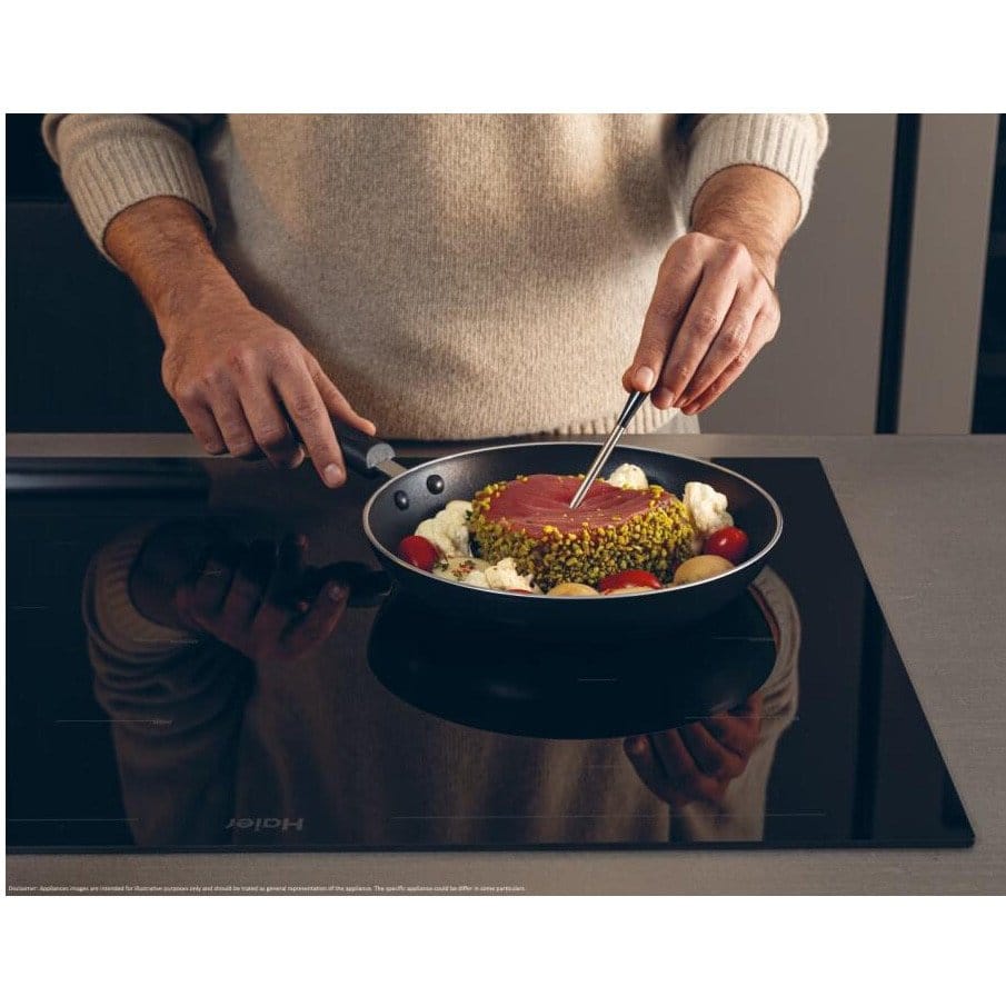 HAIER Plita incorporabila Haier, Inductie, 4 zone, conectivitate WiFi, Cook with me, 2 zone VaryCook, 65 cm, functie Boost, slider Touch Control, neagra