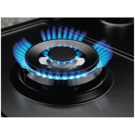 Electrolux Plita incorporabila Electrolux, Gaz, 4 zone de gatit, Aprindere electrica, Dispozitiv de siguranta, Arzator Wok, Gratare fonta, 60 cm, Negru