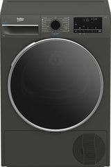 Beko Uscator de rufe Uscator de rufe Beko B3T68239MGEU | 8kg, Pompa de caldura, Clasa D, SteamCure, Manhattan Grey