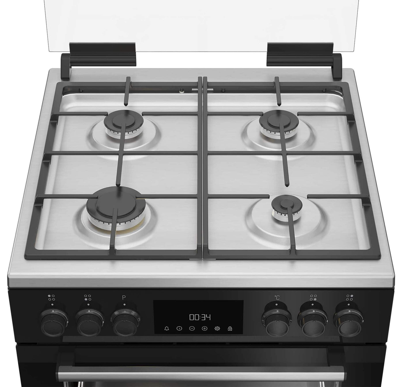 Beko Aragaz Aragaz Beko FBSM62530DXMS | 4 Arzatoare, Cuptor Electric 8 Functii, LED Display, Autocuratare Catalitica, 60x60x85cm