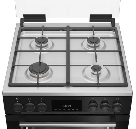 Beko Aragaz Aragaz Beko FBSM62530DXMS | 4 Arzatoare, Cuptor Electric 8 Functii, LED Display, Autocuratare Catalitica, 60x60x85cm