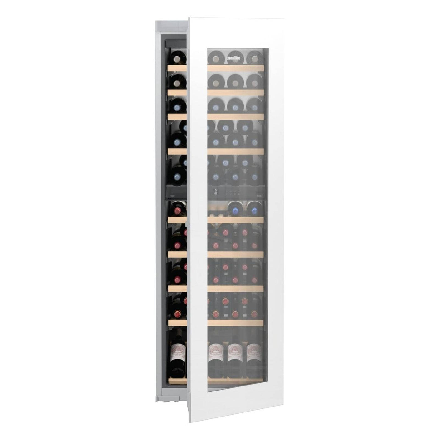 Liebherr Vitrina pentru vin incorporabila, Gama Vinidor, Clasa eficienta energetica A, Clasa climatica SN-ST, Tip control - Display LCD cu afisaj digital al temperaturii, Pozitionare comenzi - in interior, Capacitate neta totala - 271 l, Consum energie/24h - 0,450