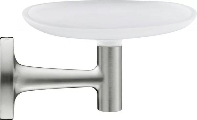 Duravit Savoniera Duravit, Soap shelf Starck T, incl. white frosted glass brushed stainless steel, montare pe perete, fixare ascunsa, metal/sticla, crom mat