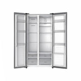 Side by side Daewoo, clasa energetica E, volum net total 541 (343+198) litri, Total No Frost, Display pe usa, Inverter, lumina LED, Inox