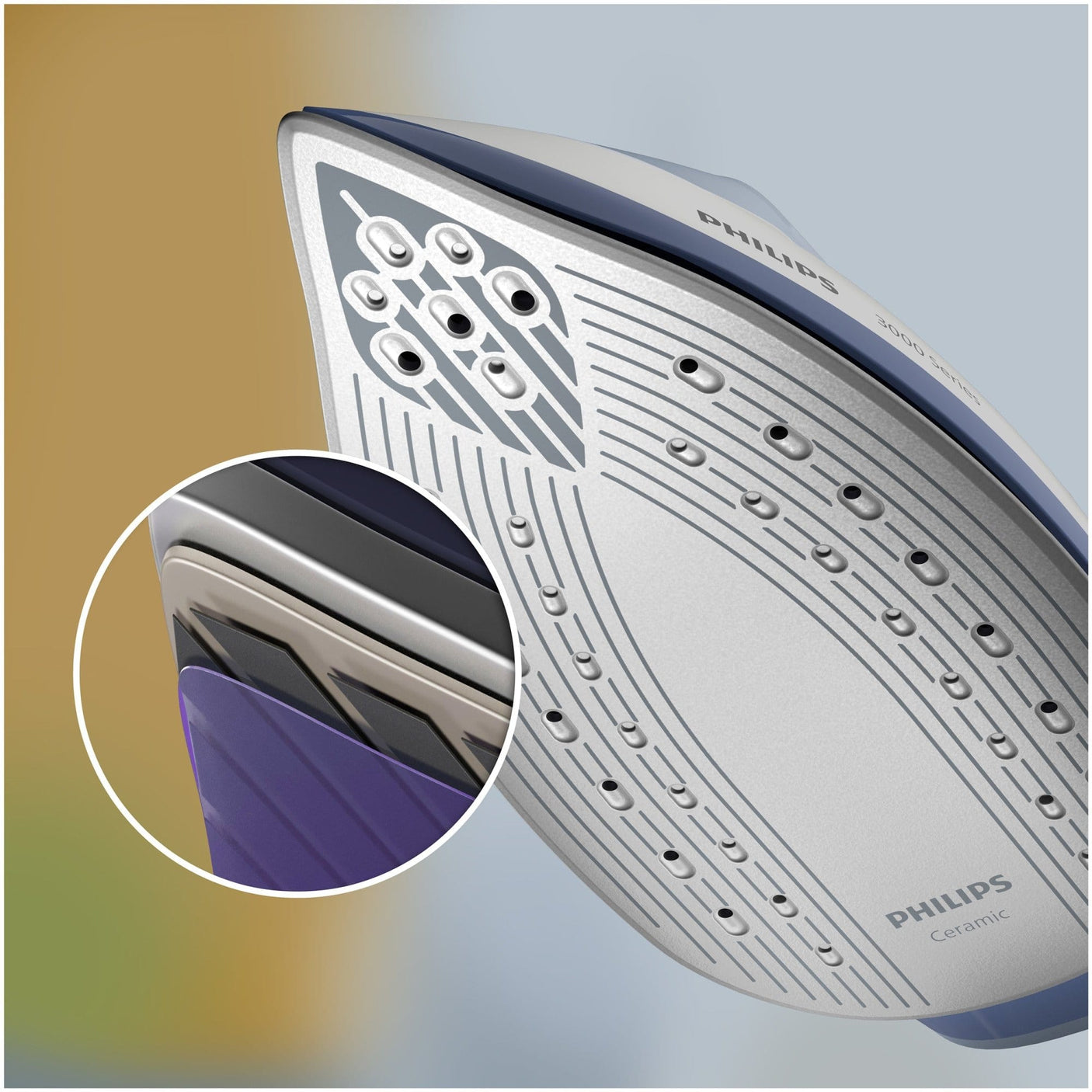 Philips Statie de Calcat PHILIPS Seria 3000, ,2400W, 350g/min, 1.4l, Talpa Ceramica, Alb-Mov