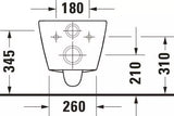Duravit Vas wc Duravit, Toilet wm compact 480 mm D-Neo, white, rimless, wd-model, suspendat, evacuare orizontala, fara capac (0021610000, 0021690000), alb