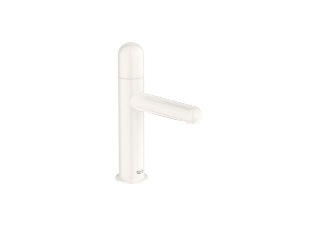 Roca Baterie lavoar Roca, Gama NU, monocomanda, marime S, levier metalic DOME, cartus ceramic, fara set de evacuare, glossy white, alb