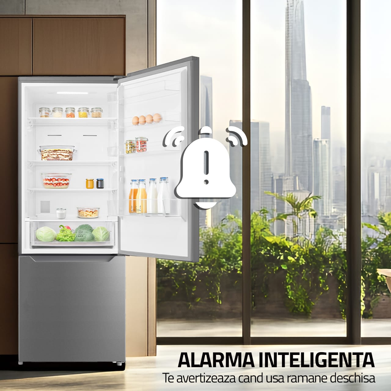 Samus Combina frigorifica Combina frigorifica Samus SCX755NFE | 450L, No Frost, Clasa E, Inox