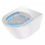 Duravit Vas wc Duravit, Toilet WM 540 mm D-Neo white, washdown, rimless, suspendat, evacuare orizontala, fara capac (0021610000 / 0021690000), alb
