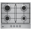 Beko Plita pe gaz Plita pe Gaz Beko HIAG64223SX | 60cm, 4 Arzatoare, Aprindere Integrata, Inox