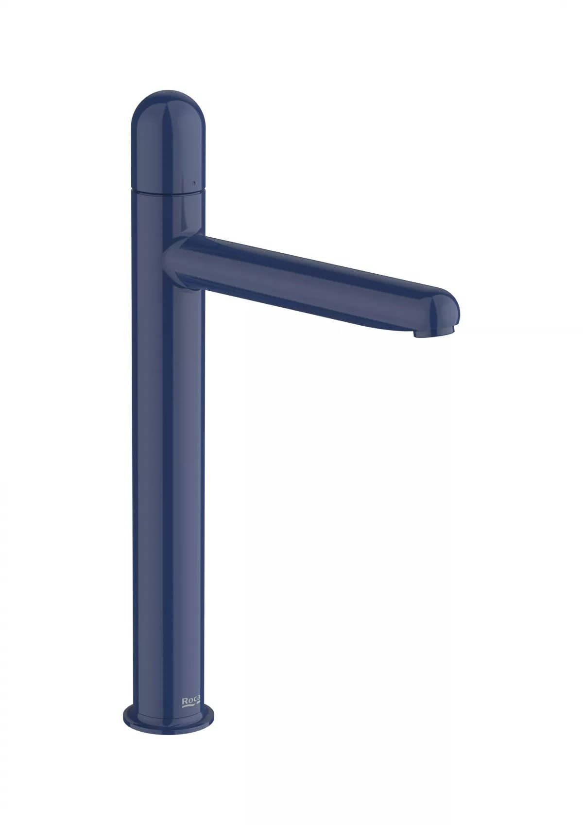 Roca Baterie lavoar Roca, Gama NU, monocomanda, marime XL, levier metalic Dome, cartus ceramic, fara set de evacuare, cobalt blue, albastru