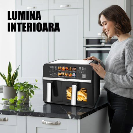 Air Fryer Samus AF9DUO-S2600DW | 2600W, 9L, Dual, 10 Programe, Negru