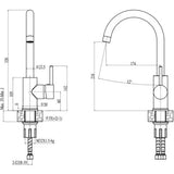 PC-Doc.ro Baterie chiuveta Pachet Chiuveta Bucatarie Alveus Quarto 30 + Baterie Tonia 1124384+1129055 | Inox, Cuva Stanga, Finisaj Periat