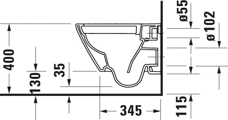 Duravit Vas wc Duravit, Toilet wm compact 480 mm D-Neo, white,rimless,wd-model,Durafix incl, suspendat, evacuare orizontala, fara capac (0021690000), fixare ascunsa, alb