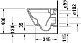 Duravit Vas wc Duravit, Toilet wm compact 480 mm D-Neo, white,rimless,wd-model,Durafix incl, suspendat, evacuare orizontala, fara capac (0021690000), fixare ascunsa, alb