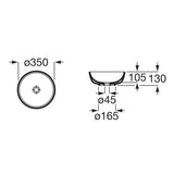 Roca Lavoar Lavoar Roca A327C12080 | Optica, Rotund, 350mm, Montare pe Blat, Negru
