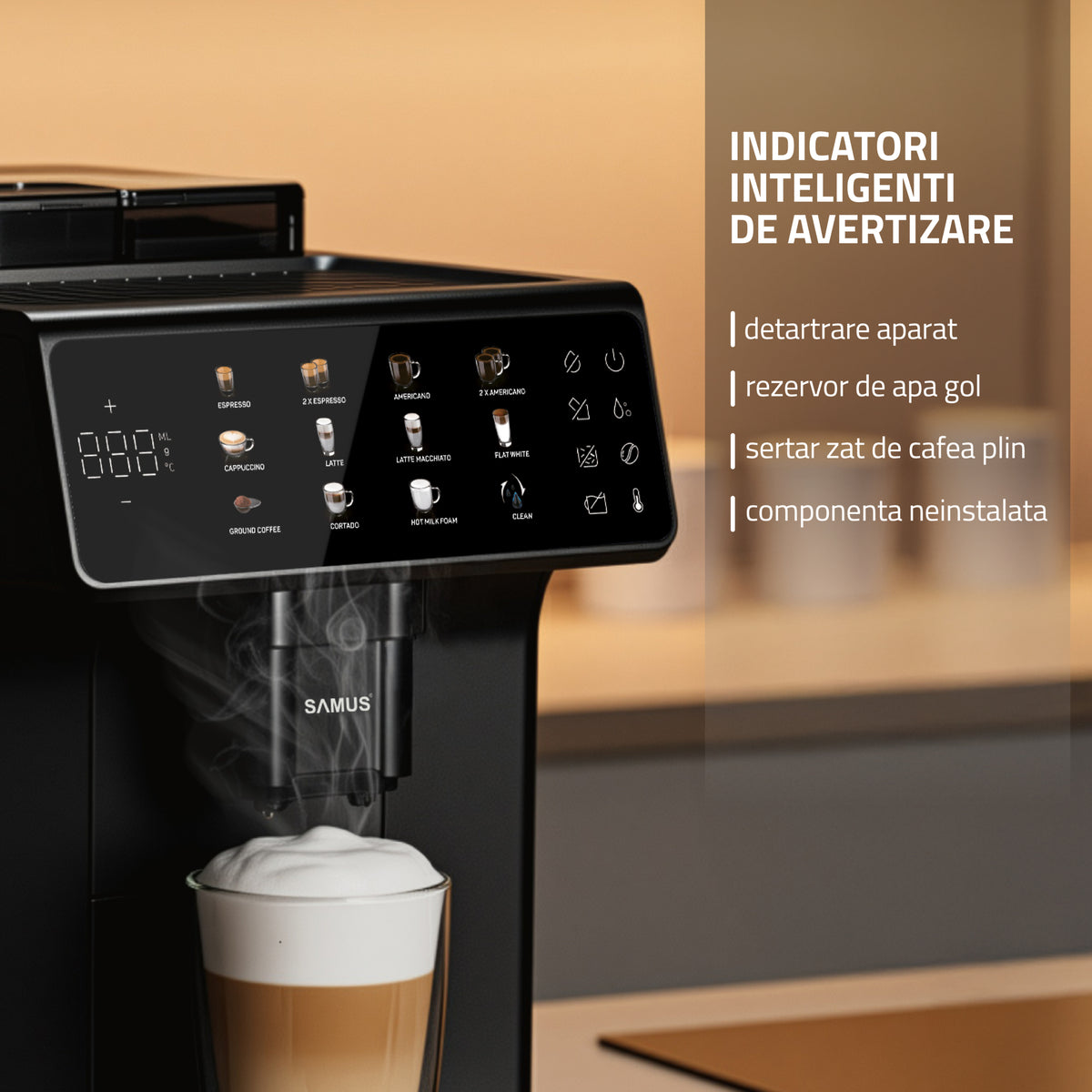 Espressor Automat Samus SUBLIME 19 | 1350W, 1.7L, 19 bari, Negru