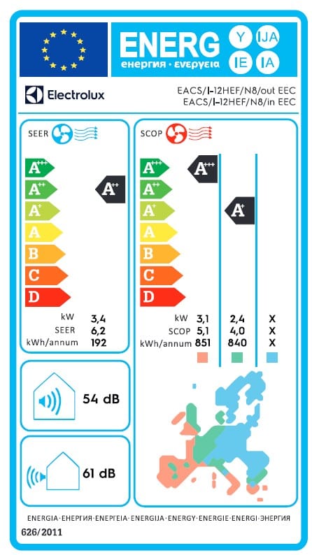 Electrolux Aparat aer conditionat Aparat de aer conditionat Electrolux EACS/I-12HEF, 12000BTU, Clasa A++/A+++, Inverter, Incalzire, Wi-fi air conditioner control, R32, 4-way swing, I FEEL, Auto-restart.
