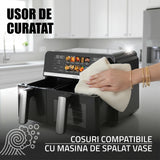 Air Fryer Samus AF9DUO-S2600DW | 2600W, 9L, Dual, 10 Programe, Negru