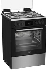 Beko Aragaz Aragaz Beko FBSM62530DXMS | 4 Arzatoare, Cuptor Electric 8 Functii, LED Display, Autocuratare Catalitica, 60x60x85cm