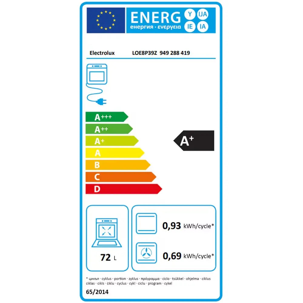 Electrolux Cuptor incorporabil Cuptor Incorporabil Electrolux LOE8P39Z | 72L, Pirolitică, 171 Programe, Touch, A+, 59.4x56.9x59.4cm