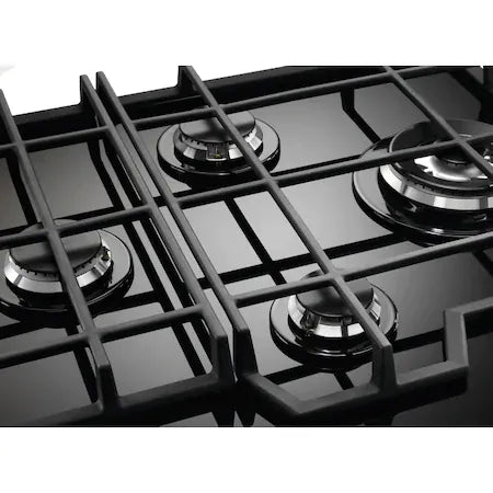 Electrolux Plita incorporabila Electrolux, Gaz, 4 zone de gatit, Aprindere electrica, Arzator Wok, Dispozitiv de siguranta, Gratare fonta, 60 cm, Sticla neagra