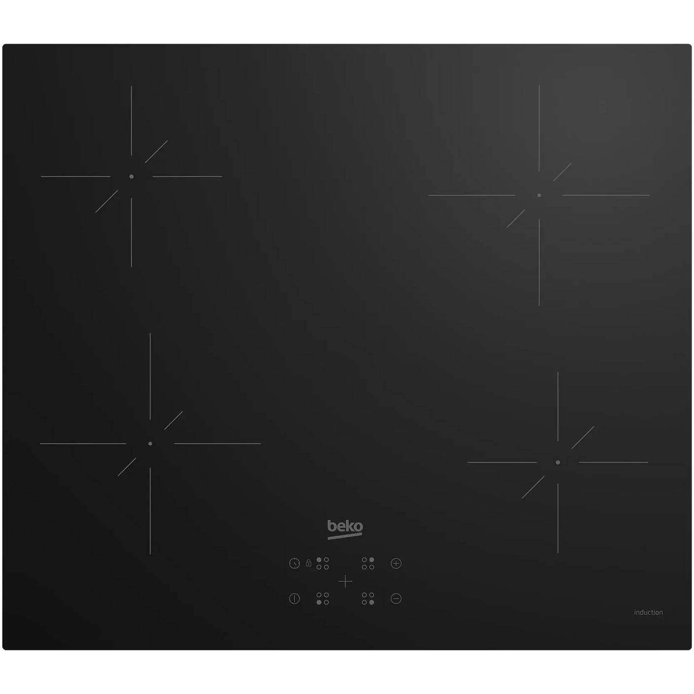 BEKO Plita incorporabila pe inductie Beko, 4 zone, control touch, timer, 9 niveluri de putere, Negru
