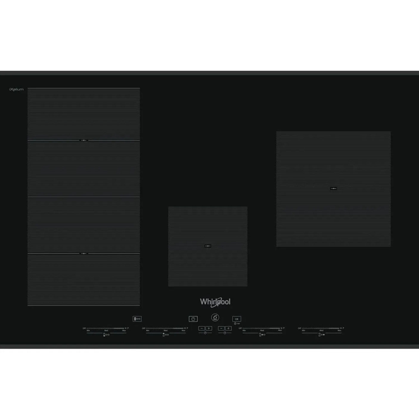 PC-Doc.ro Plita incorporabila Plita cu inductie Whirlpool SMC 774 F/BT/IXL | 77cm, 4 zone, FlexiSide, Touch Slider, 6th Sense, 77x51x5.2cm