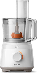 Philips Robot de bucatarie Philips Daily Collection, 700 W, 2 viteze, bol 2.1 L, dispozitiv de emulsifiere, accesoriu de framantare, blender cu capacitate de 1 L, Alb