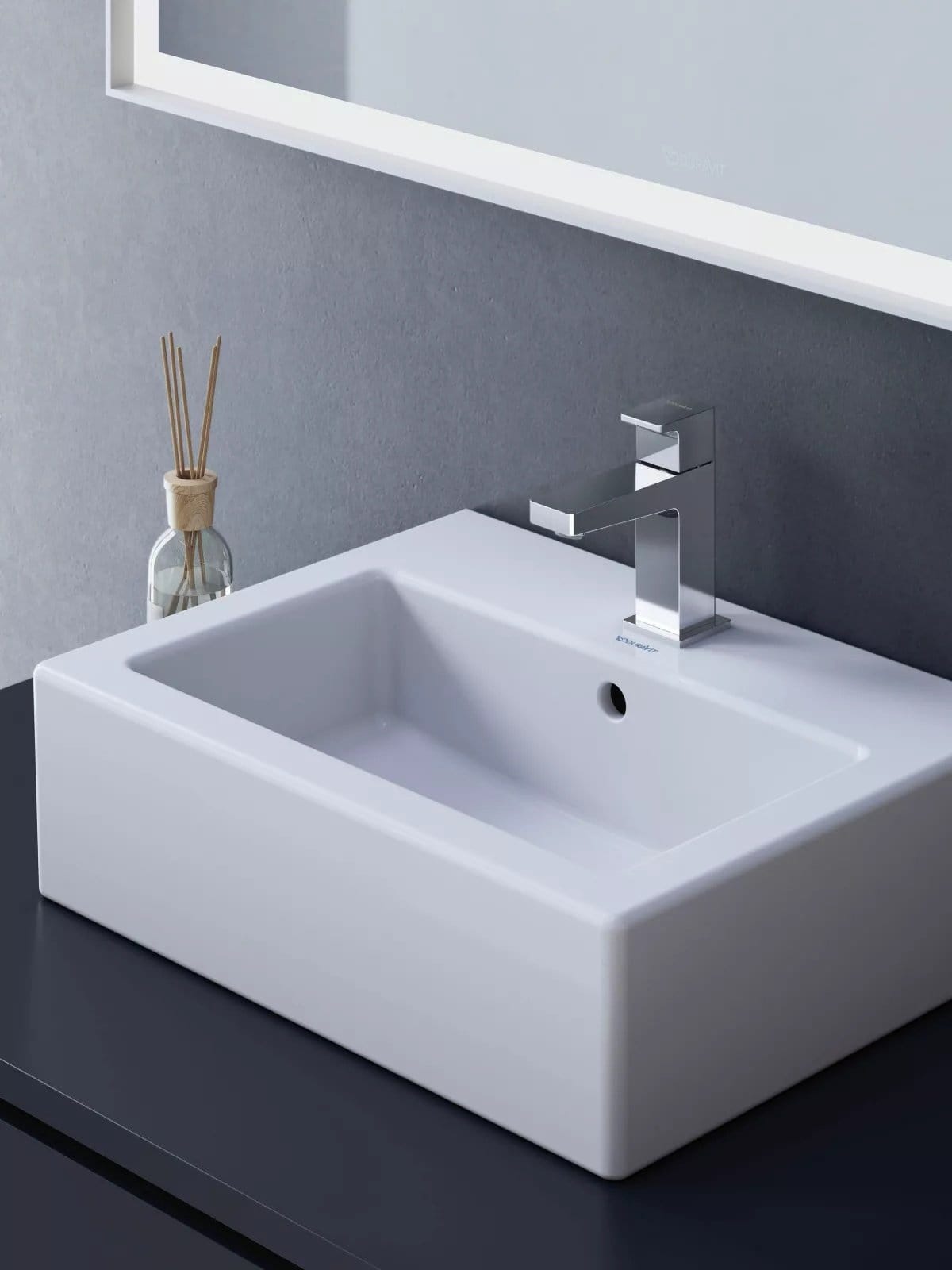 Duravit Baterie lavoar Duravit, Manhattan single lever bas. mixer S with pull-rod, monocomanda, marime S, cartus ceramic, set evacuare cu tija, crom