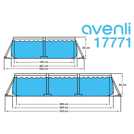 Avenli Piscina cu cadru metalic Piscina Cu Cadru Avenli 17771EU | 300x207x66 cm