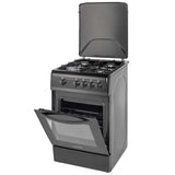 NobeLTek Cooking Aragaz Nobeltek, 50x60, plita si cuptor pe gaz, siguranta plita si cuptor, echipat cu diuze GPL, diuze GN de schimb, capac tabla, negru