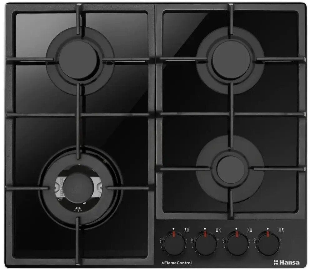 Hansa Plita pe gaz Plita pe Gaz Hansa BHKS6718511 | 60cm, Arzator WOK, Gratare Fonta, Negru
