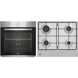 Beko Pachet built in Pachet Built In Beko BBSE12130XD | Cuptor 72L + Plita 4 Arzatoare, Inox